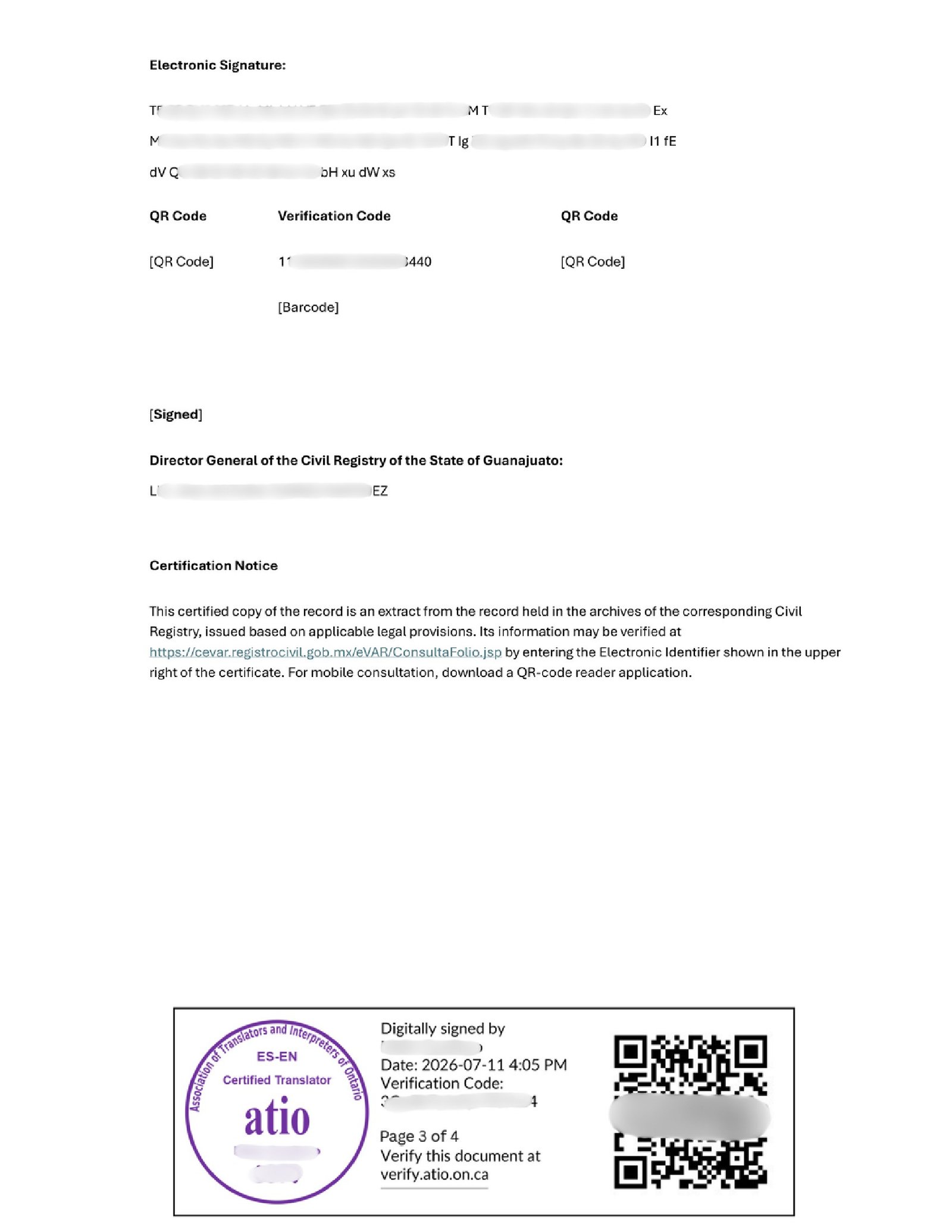 ATIO certified translation sample — page 3 of 4