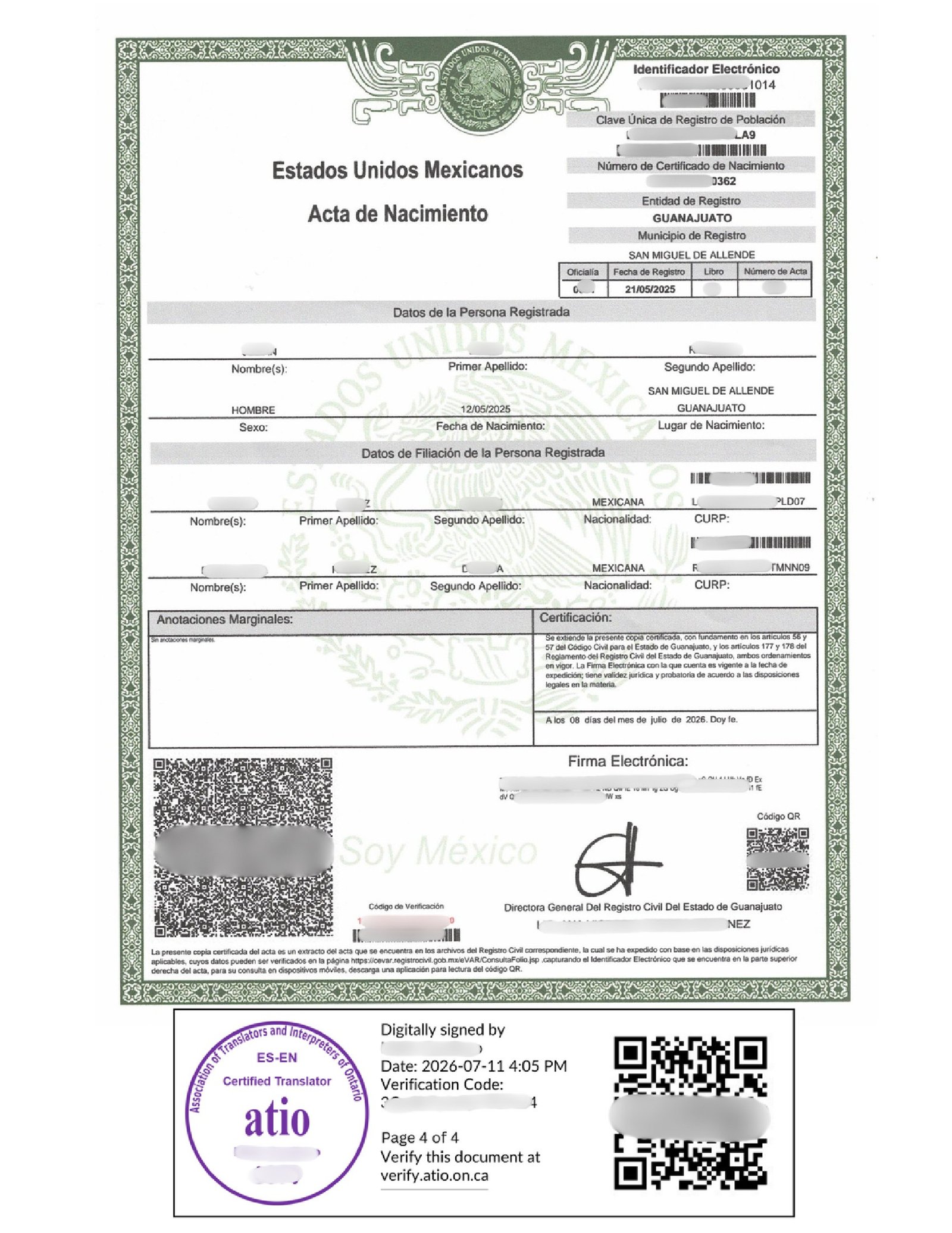 ATIO certified translation sample — page 4 of 4